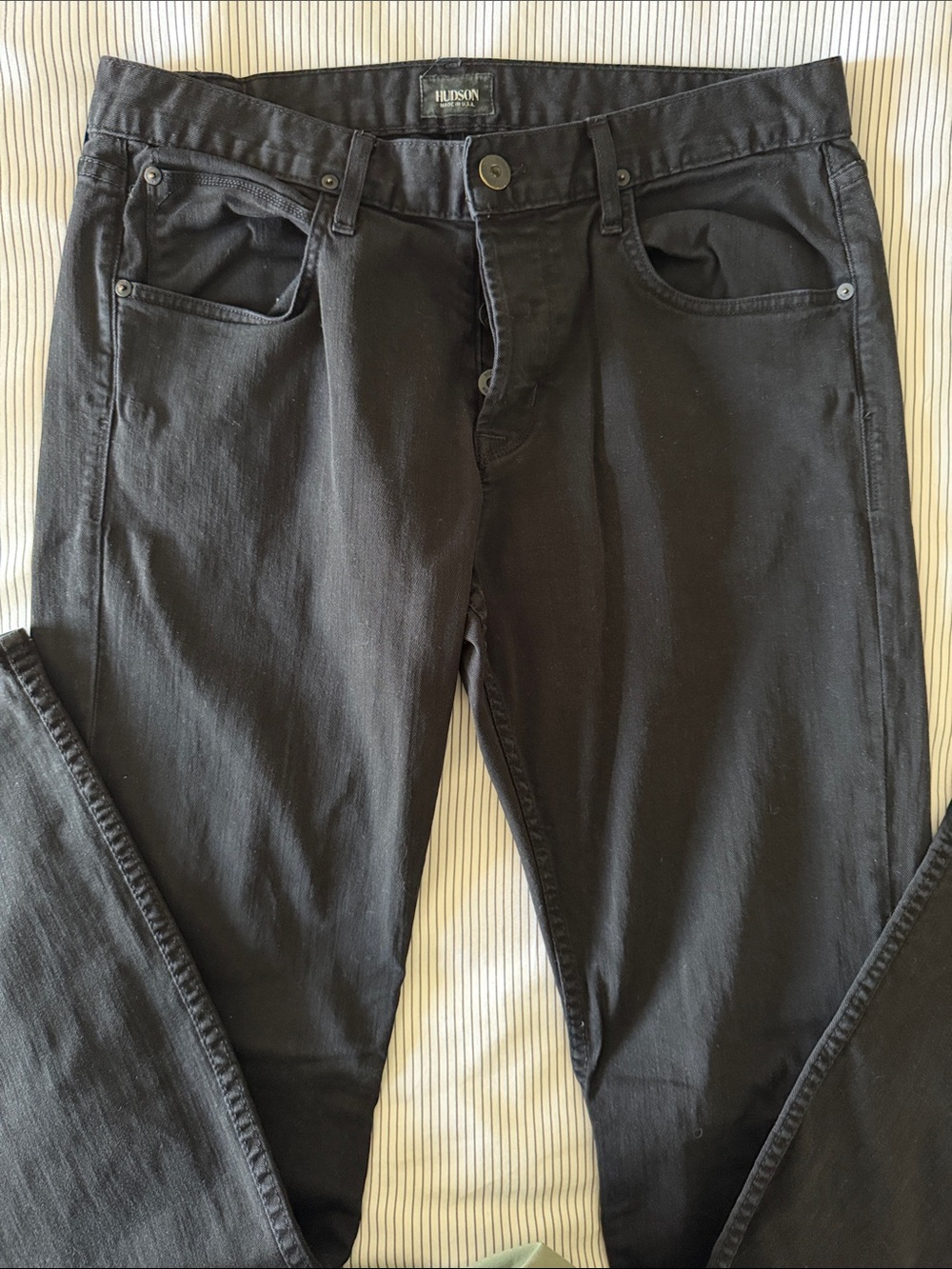 Hudson Jeans Men’s Straight Leg Black Stretch Denim